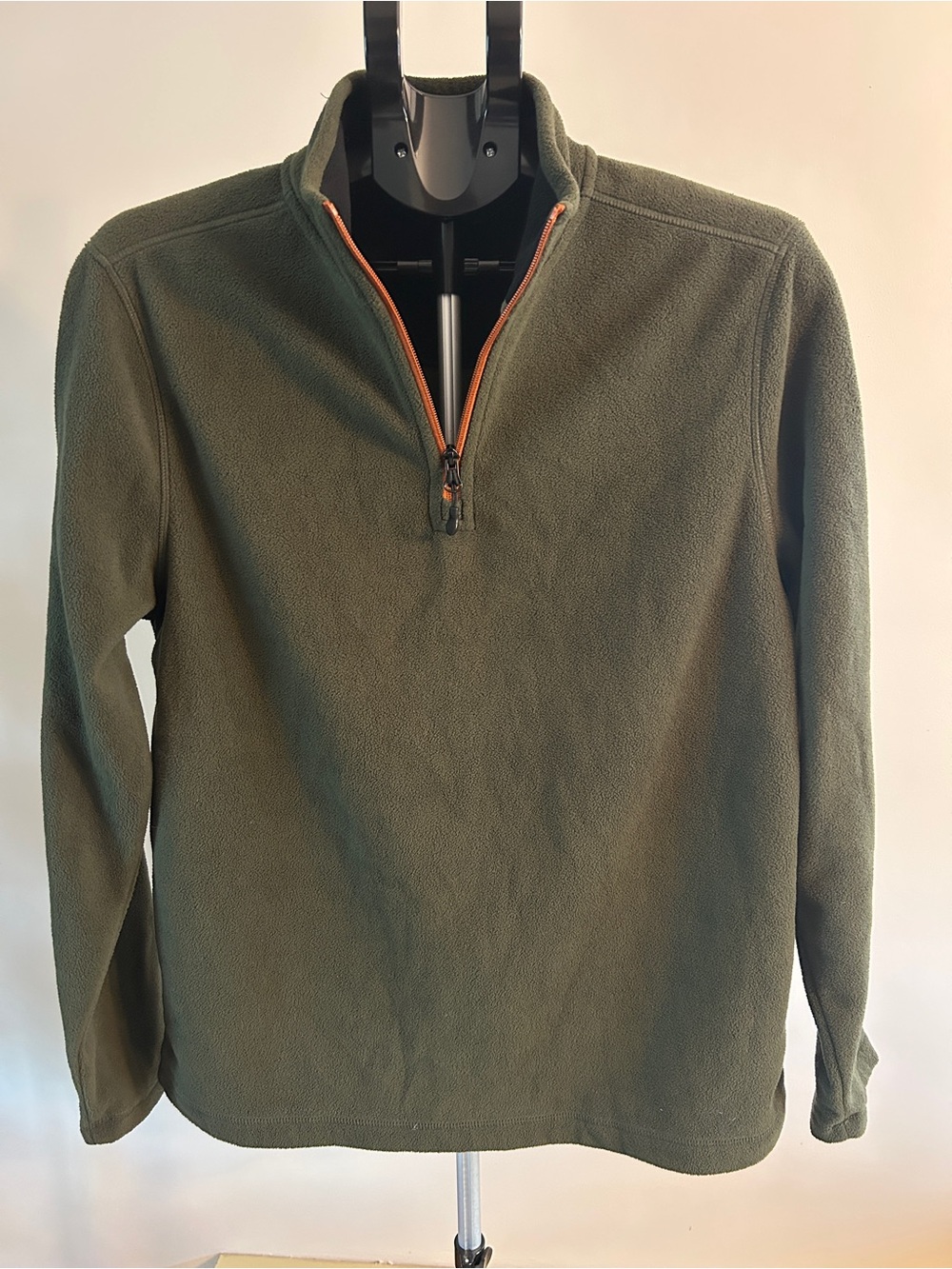 Bass Olive Green Half-Zip Fleece with Orange Zipper - Picture 2 of 4